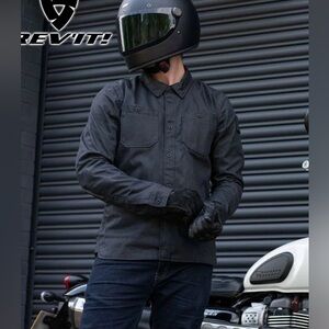 REV'IT! Overshirt Tracer Motorcycle Jacket Black Men’s Sz XL FSO002 Biker Moto